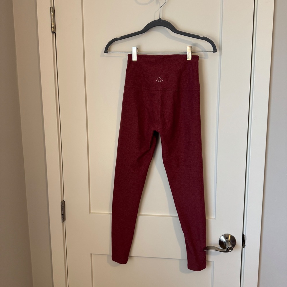 Beyond Yoga Spacedye High Waisted Leggings Small Heathered Dark Red Burgundy - Picture 2 of 4